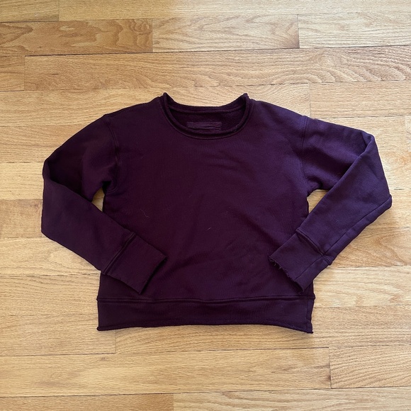 Frank & Eileen James Boyfriend Crewneck Sweatshirt XS Maroon - Picture 1 of 4